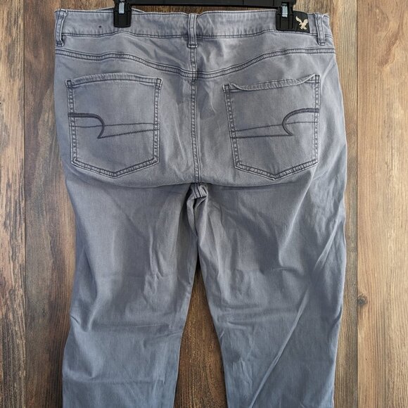 American Eagle Super Stretch Gray Jegging Jeans Plus Size 20 - Picture 1 of 6